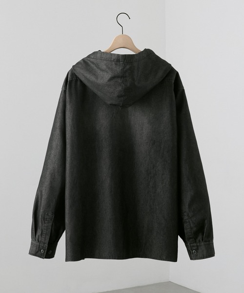 Alfred Alex(アルフレッドアレックス)の「【Alfred Alex】ヴィンテージライク オーバーサイズ デニム フードシャツ(シャツ/ブラウス・メンズ・ネイビー/ブラック/ブルー/チャコールグレー・L/M/S)」の6枚目の写真