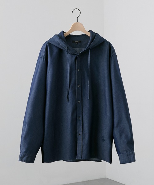 Alfred Alex(アルフレッドアレックス)の「【Alfred Alex】ヴィンテージライク オーバーサイズ デニム フードシャツ(シャツ/ブラウス・メンズ・ネイビー/ブラック/ブルー/チャコールグレー・L/M/S)」の11枚目の写真