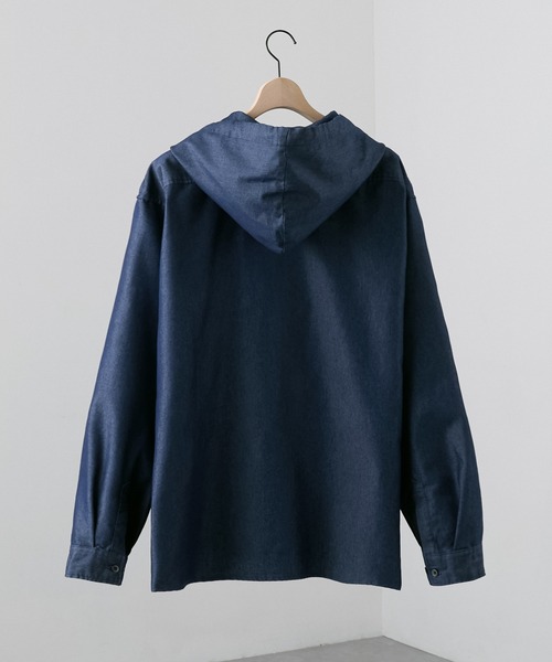 Alfred Alex(アルフレッドアレックス)の「【Alfred Alex】ヴィンテージライク オーバーサイズ デニム フードシャツ(シャツ/ブラウス・メンズ・ネイビー/ブラック/ブルー/チャコールグレー・L/M/S)」の12枚目の写真