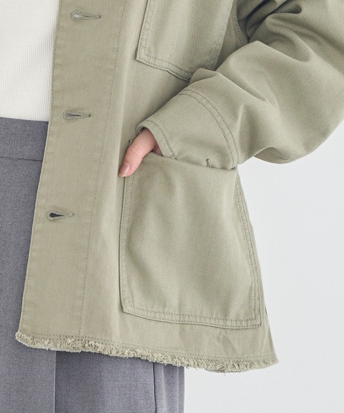 earth music&ecology（アースミュージックアンドエコロジー）の「ノーカラーカバーオール（カバーオール・レディース・ライトグリーン・FREE）」の11枚目の写真