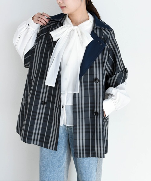 Eimee Law（エイミーロウ）の「ハーフスリーブ ミドル丈トレンチコート（トレンチコート・レディース・ベージュ/カーキ/ダークグレー・FREE）」の2枚目の写真