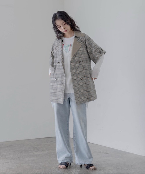 Eimee Law（エイミーロウ）の「ハーフスリーブ ミドル丈トレンチコート（トレンチコート・レディース・ベージュ/カーキ/ダークグレー・FREE）」の15枚目の写真