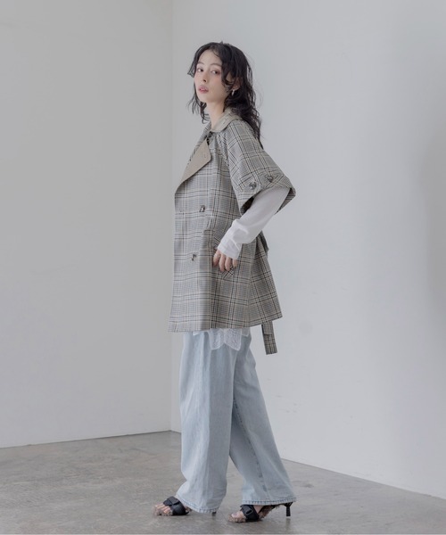 Eimee Law（エイミーロウ）の「ハーフスリーブ ミドル丈トレンチコート（トレンチコート・レディース・ベージュ/カーキ/ダークグレー・FREE）」の16枚目の写真