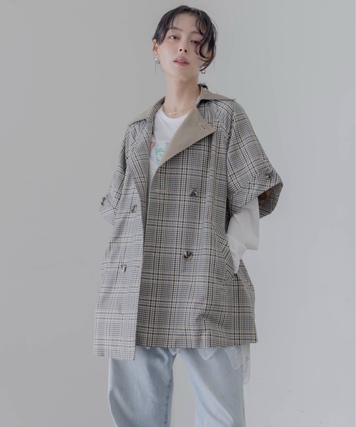 Eimee Law（エイミーロウ）の「ハーフスリーブ ミドル丈トレンチコート（トレンチコート・レディース・ベージュ/カーキ/ダークグレー・FREE）」の18枚目の写真