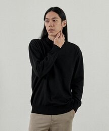 ライクセミハーフタートルネックニット(ブラック)