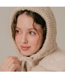 NUART STUDIO（ヌアートスタジオ）の「ボタンケーブルニットバラクラバ_2カラー（ニットキャップ/ビーニー）」