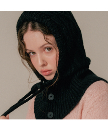 NUART STUDIO（ヌアートスタジオ）の「ボタンケーブルニットバラクラバ_2カラー（ニットキャップ/ビーニー）」