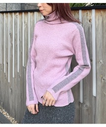 Desert　Rose（デザートローズ）の「【PaulineBleu/ポリーヌブロー】サイドラメラインタートルニット（ニット/セーター）」