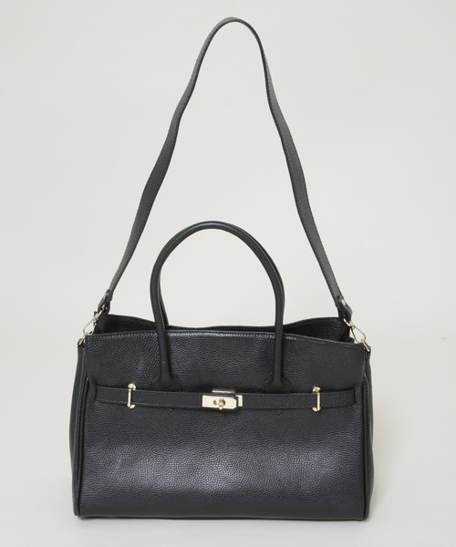 AULENTTI/レザーターンロックモチーフビッグトート（トートバッグ