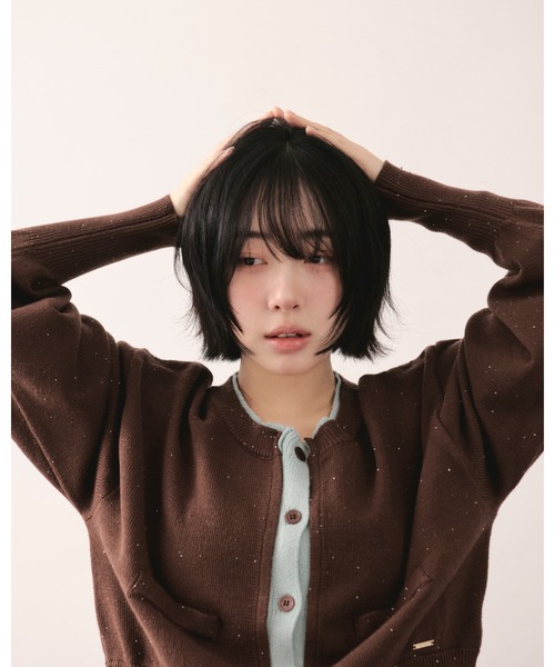 loin nuit(ロワンニュイ)の「layered design cardigan / レイヤードデザインカーディガン(カーディガン/ボレロ・レディース・グレー/ブラウン・FREE)」の10枚目の写真