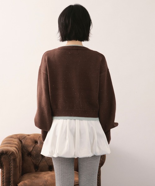 loin nuit(ロワンニュイ)の「layered design cardigan / レイヤードデザインカーディガン(カーディガン/ボレロ・レディース・グレー/ブラウン・FREE)」の19枚目の写真