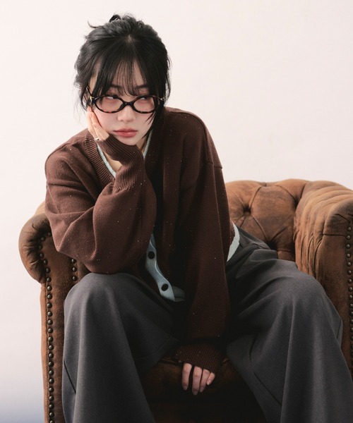 トップス loin nuit layered design cardigan layered design cardigan