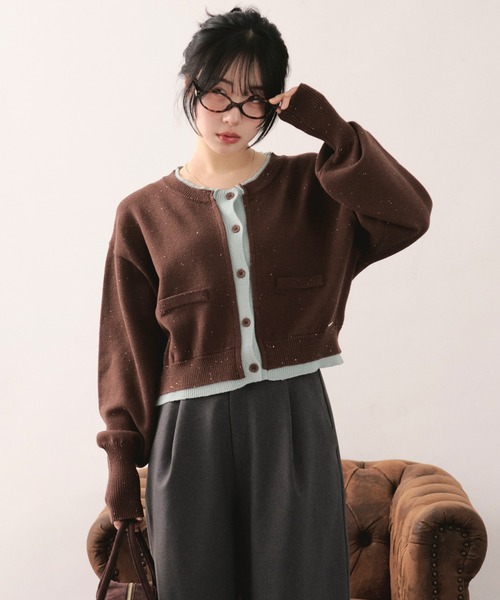 layered design cardigan / レイヤードデザインカーディガン