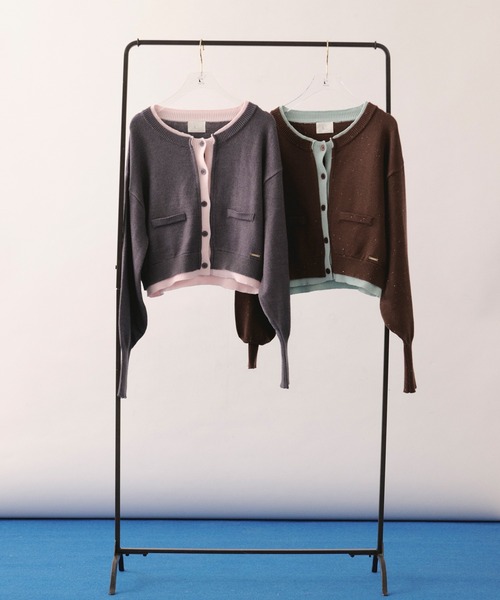 loin nuit(ロワンニュイ)の「layered design cardigan / レイヤードデザインカーディガン(カーディガン/ボレロ・レディース・グレー/ブラウン・FREE)」の12枚目の写真