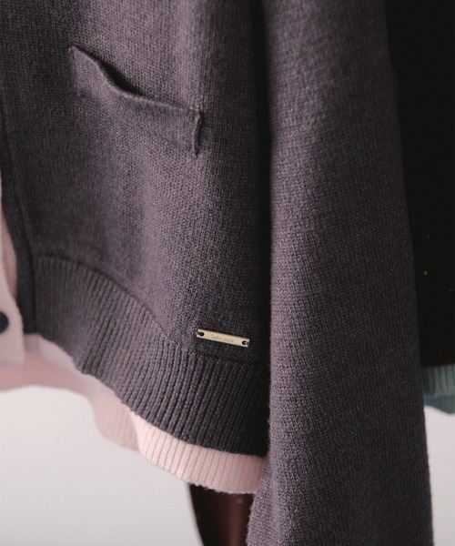 loin nuit(ロワンニュイ)の「layered design cardigan / レイヤードデザインカーディガン(カーディガン/ボレロ・レディース・グレー/ブラウン・FREE)」の5枚目の写真
