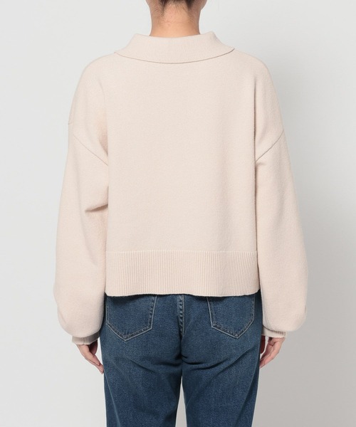 LOWRYS FARM（ローリーズファーム）の「ポロニットLS 648065（ニット/セーター・レディース・イエロー/アイボリー/ブラウン/グレー・FREE）」の7枚目の写真