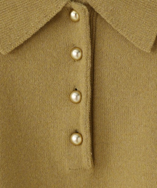 LOWRYS FARM（ローリーズファーム）の「ポロニットLS 648065（ニット/セーター・レディース・イエロー/アイボリー/ブラウン/グレー・FREE）」の16枚目の写真