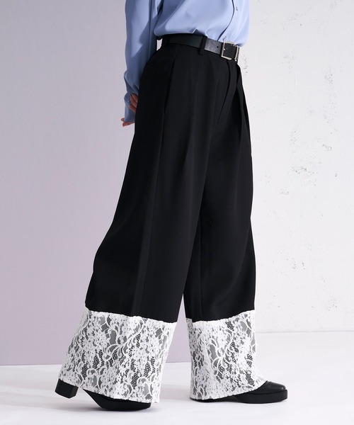 Ellno Loset(エルノロゼット)の「レーストリムセミワイドパンツ/SETUP対応(スラックス・メンズ・チャコール/ブラック・X-SMALL/SMALL/MEDIUM/LARGE)」の6枚目の写真