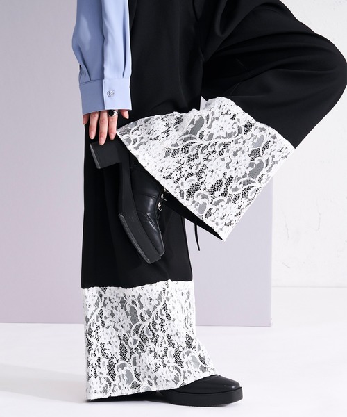 Ellno Loset(エルノロゼット)の「レーストリムセミワイドパンツ/SETUP対応(スラックス・メンズ・チャコール/ブラック・X-SMALL/SMALL/MEDIUM/LARGE)」の11枚目の写真