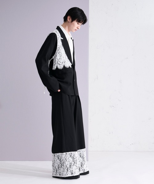Ellno Loset(エルノロゼット)の「レーストリムセミワイドパンツ/SETUP対応(スラックス・メンズ・チャコール/ブラック・X-SMALL/SMALL/MEDIUM/LARGE)」の17枚目の写真