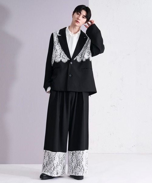 Ellno Loset(エルノロゼット)の「レーストリムセミワイドパンツ/SETUP対応(スラックス・メンズ・チャコール/ブラック・X-SMALL/SMALL/MEDIUM/LARGE)」の19枚目の写真