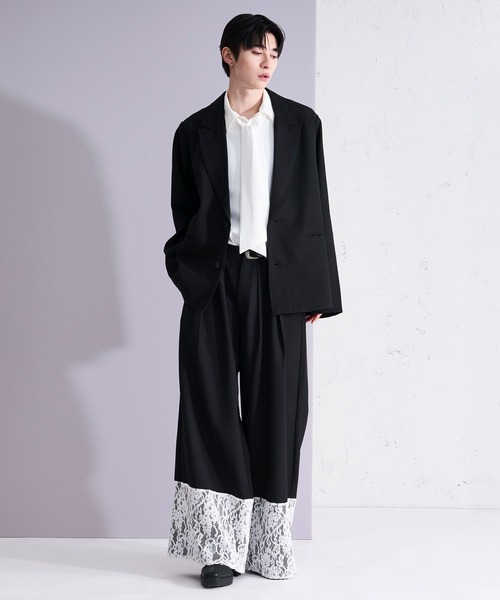 Ellno Loset(エルノロゼット)の「レーストリムセミワイドパンツ/SETUP対応(スラックス・メンズ・チャコール/ブラック・X-SMALL/SMALL/MEDIUM/LARGE)」の14枚目の写真