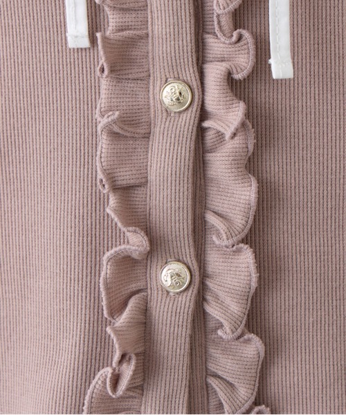 OLIVE des OLIVE（オリーブデオリーブ）の「シャツレイヤードトップス（Tシャツ/カットソー・レディース・ネイビー/ベージュ/トップグレー/ピンク・FREE）」の10枚目の写真