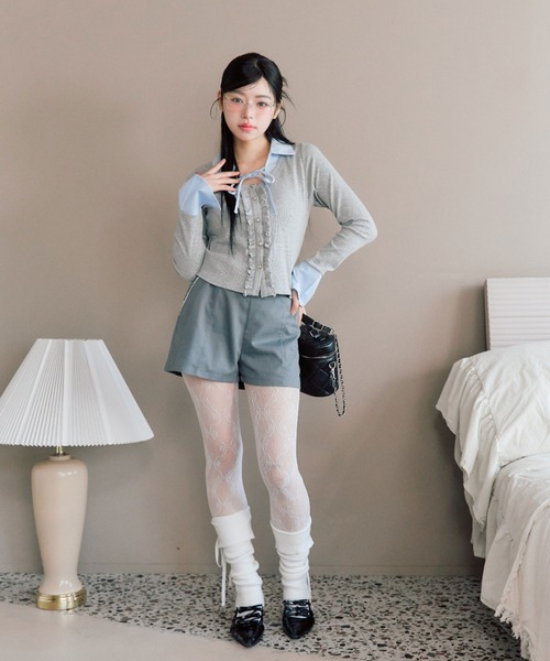 OLIVE des OLIVE(オリーブデオリーブ)の「シャツレイヤードトップス(Tシャツ/カットソー・レディース・ネイビー/ベージュ/トップグレー/ピンク・FREE)」の15枚目の写真