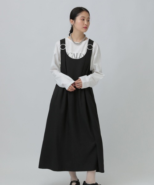 セール】異素材ジャンスカ 634557（ジャンパースカート）｜LEPSIM