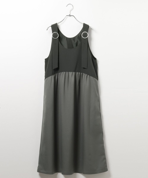 LEPSIM（レプシィム）の「異素材ジャンスカ　634557（ジャンパースカート・レディース・チャコールグレー/ブラウン/ブラック・FREE）」の18枚目の写真