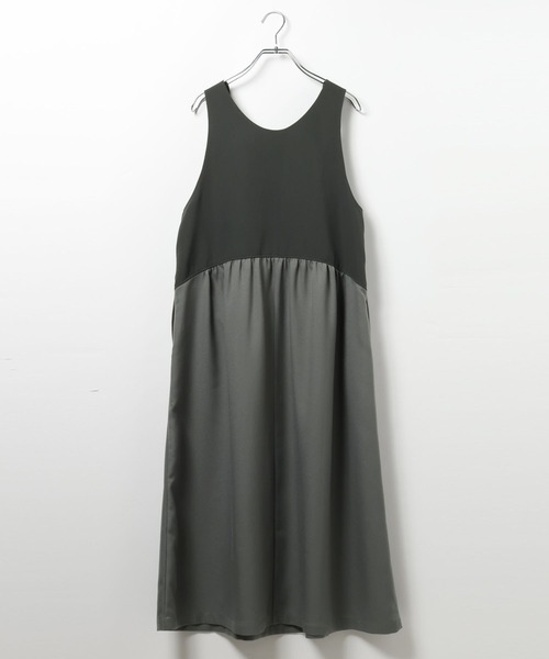 LEPSIM（レプシィム）の「異素材ジャンスカ　634557（ジャンパースカート・レディース・チャコールグレー/ブラウン/ブラック・FREE）」の7枚目の写真