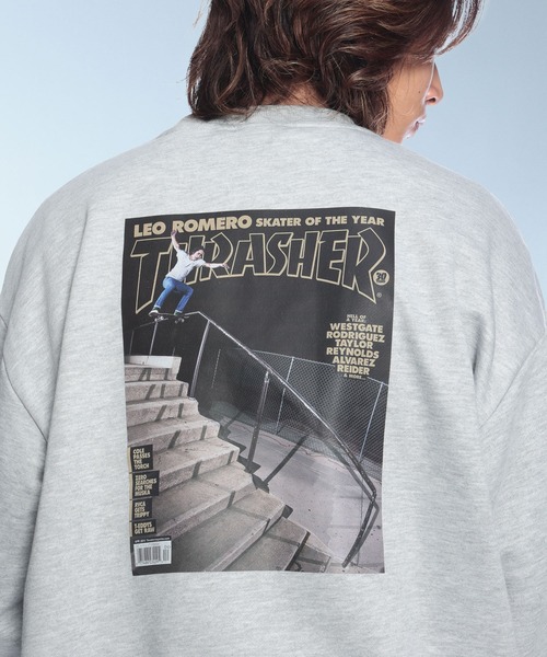 THRASHER(スラッシャー)の「THRASHER (スラッシャー) バックプリント スウェット トレーナー マガジン柄 綿使用 メンズ レディース(スウェット・メンズ・グレー/ブラウン/ブラック・L/M/LL)」の1枚目の写真