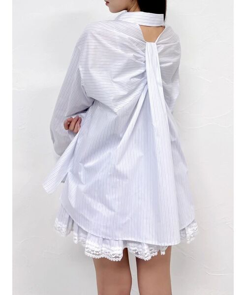 dazzlin（ダズリン）の「イレヘムシャツミニスカート（スカート・レディース・ミント/ブルー/オフホワイト/ブラウン・FREE）」の16枚目の写真