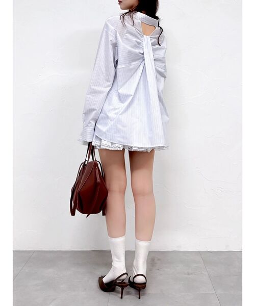 dazzlin（ダズリン）の「イレヘムシャツミニスカート（スカート・レディース・ミント/ブルー/オフホワイト/ブラウン・FREE）」の17枚目の写真