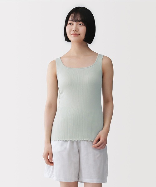 無印良品(ムジルシリョウヒン)の「婦人 なめらかリブブラタンクトップ(インナーウェア/肌着・レディース・グレー系/ブラック/アイボリー/ライトピンク/グリーン系・XL/L/M/S)」の4枚目の写真