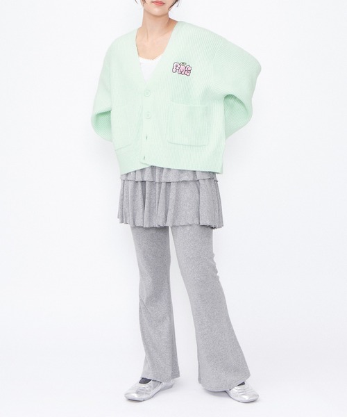 PUNYUS（プニュズ）の「ロゴ刺繍ニットカーディガン（カーディガン/ボレロ・レディース・ホワイト/グリーン系その他・1/2/3/4/5）」の3枚目の写真