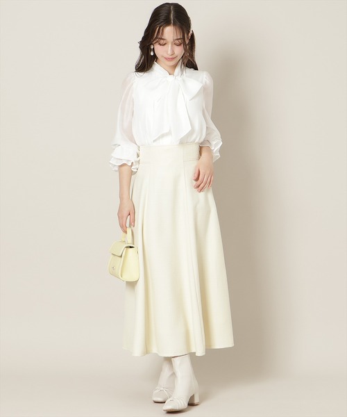 WILLSELECTION(ウィルセレクション)の「【セットアップ対応】ハイウエストツイードフレアスカート(スカート・レディース・オフホワイト/ミント/イエロー・FREE)」の3枚目の写真