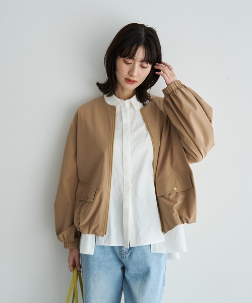 YECCA VECCA（イェッカヴェッカ）の「【撥水】バルーンブルゾン（ブルゾン・レディース・ベージュ/ブラック/サックスブルー・FREE）」の3枚目の写真