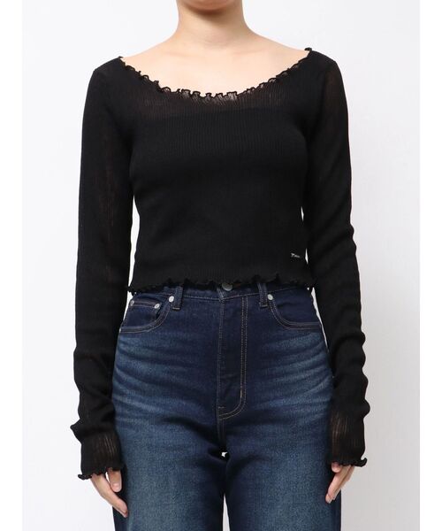 EMODA（エモダ）の「2ピースシアーギャザーニット（ニット/セーター・レディース・ブラック/ピンク・FREE）」の21枚目の写真