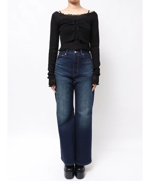 EMODA（エモダ）の「2ピースシアーギャザーニット（ニット/セーター・レディース・ブラック/ピンク・FREE）」の22枚目の写真