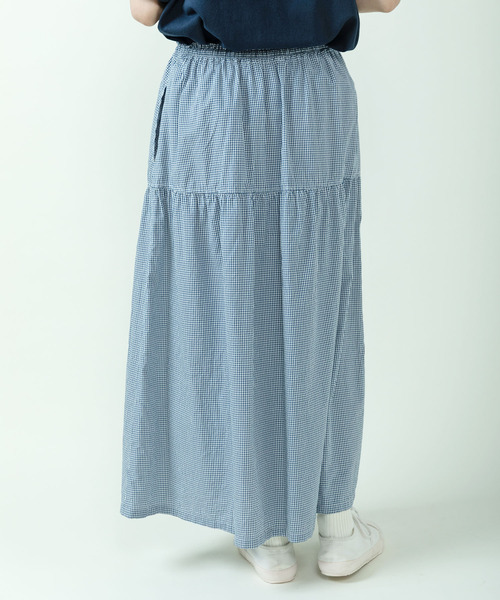 PAR ICI(パーリッシィ)の「マドラスチェック/ギンガムチェック 切り替えギャザースカート(スカート・レディース・イエロー/ネイビー・FREE)」の21枚目の写真