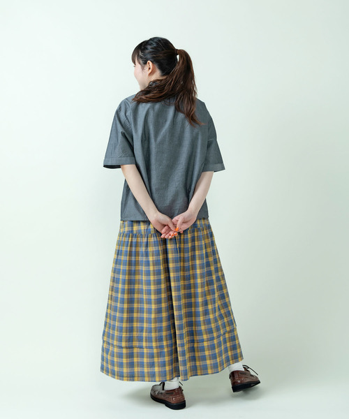 PAR ICI(パーリッシィ)の「マドラスチェック/ギンガムチェック 切り替えギャザースカート(スカート・レディース・イエロー/ネイビー・FREE)」の18枚目の写真