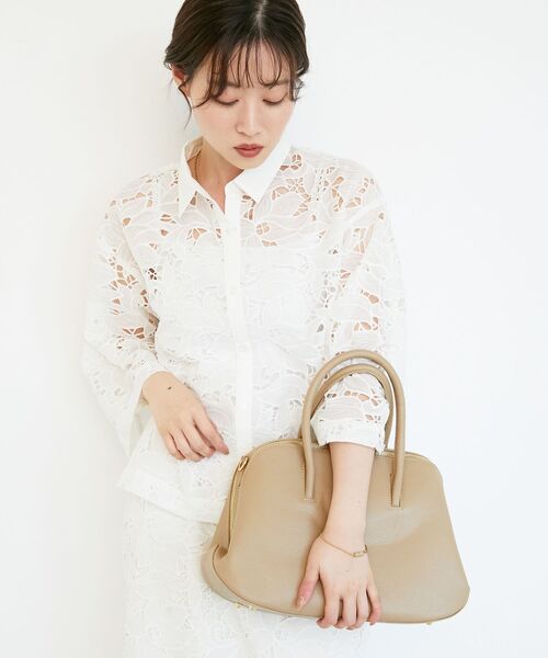 le.coeur blanc（ルクールブラン）の「MILLELA FIRENZEラウンドボストンバッグ（ボストンバッグ・レディース・ベージュ・FREE）」の3枚目の写真