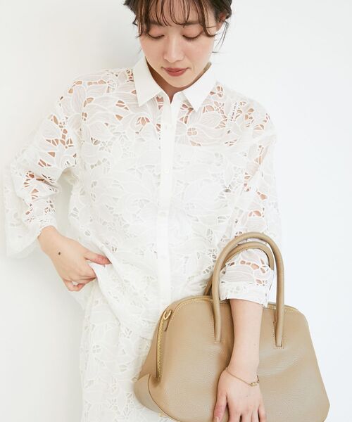 le.coeur blanc（ルクールブラン）の「MILLELA FIRENZEラウンドボストンバッグ（ボストンバッグ・レディース・ベージュ・FREE）」の5枚目の写真