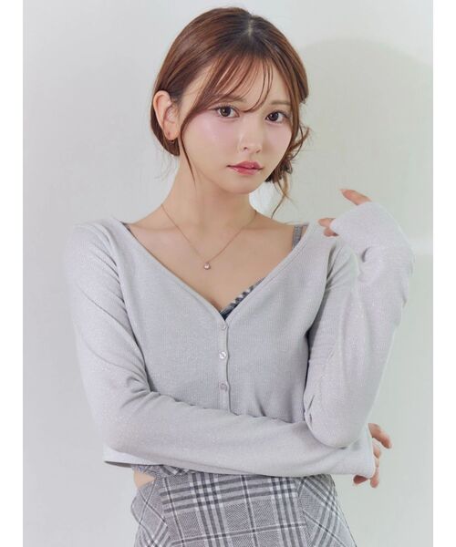 EATME（イートミー）の「リブショートカーディガン（カーディガン/ボレロ・レディース・グレー/ブラック・FREE）」の13枚目の写真