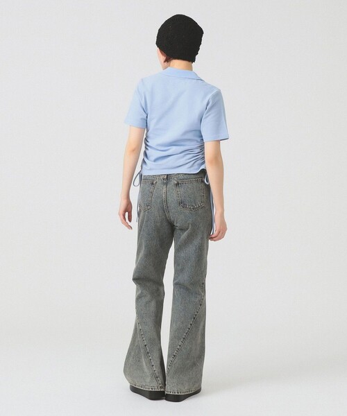 Ray BEAMS（レイビームス）の「サイド ドロスト ポロシャツ（ポロシャツ・レディース・オフホワイト/サックスブルー・ONE SIZE）」の9枚目の写真
