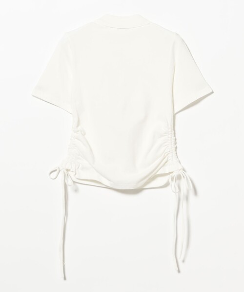 Ray BEAMS（レイビームス）の「サイド ドロスト ポロシャツ（ポロシャツ・レディース・オフホワイト/サックスブルー・ONE SIZE）」の14枚目の写真