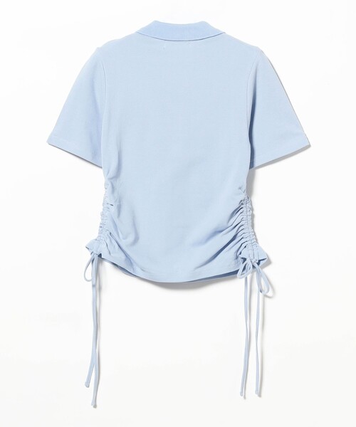 Ray BEAMS（レイビームス）の「サイド ドロスト ポロシャツ（ポロシャツ・レディース・オフホワイト/サックスブルー・ONE SIZE）」の19枚目の写真
