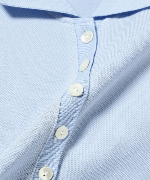 Ray BEAMS（レイビームス）の「サイド ドロスト ポロシャツ（ポロシャツ・レディース・オフホワイト/サックスブルー・ONE SIZE）」の20枚目の写真