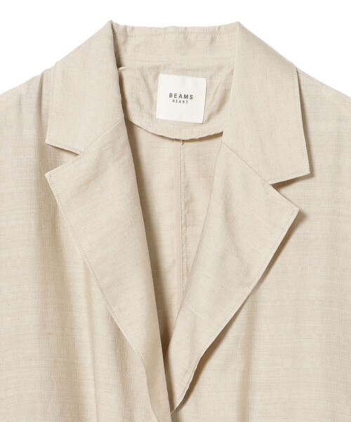 BEAMS HEART（ビームスハート）の「フレンチ 半袖 ジャケット（テーラードジャケット・レディース・ダークブラウン/ベージュ/ブラック・FREE）」の15枚目の写真